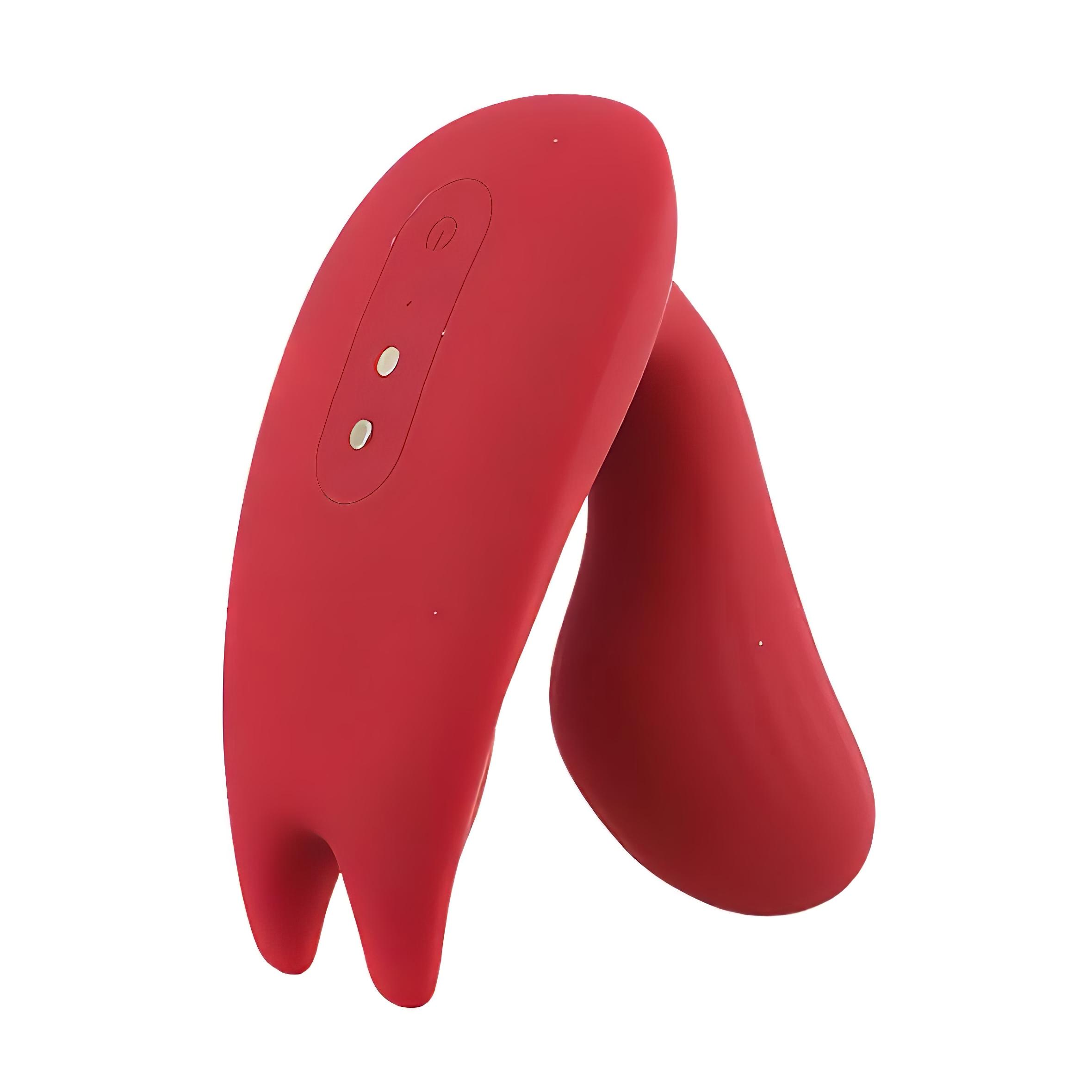 Magic Motion Umi - Viedais uzlādējamais strap-on vibrators (Sarkans)